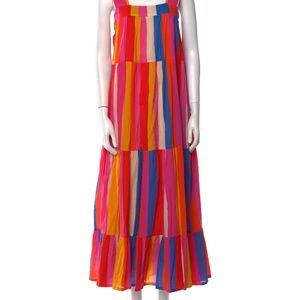 FARM Rio Vibrant Striped Maxi Dress